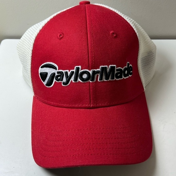 Classic TaylorMade Red and White One Size Golf Performance Hat Cap PGA EUC - Picture 2 of 6